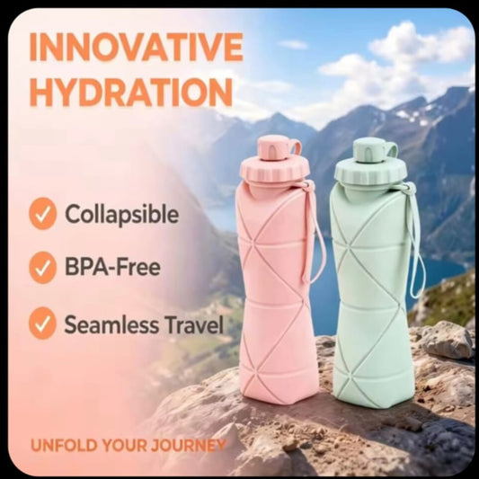 Silicone Folding Water Bottle | Collapsible & Portable – ED Home