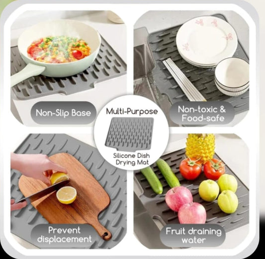 Slope Drain Mat | Premium Silicone Dish Drying Mat – ED Home
