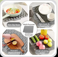 Slope Drain Mat | Premium Silicone Dish Drying Mat – ED Home